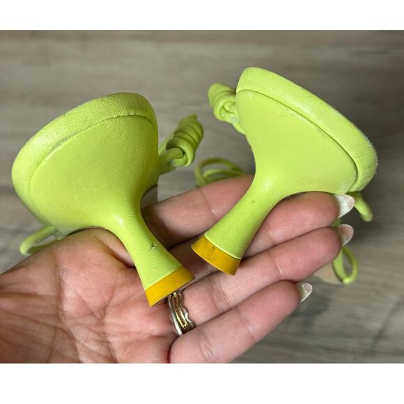 Oncept Sydney Rolled Strap Leather Heel Sandal in Limeade Women’s Size 9.5 - Picture 7 of 10